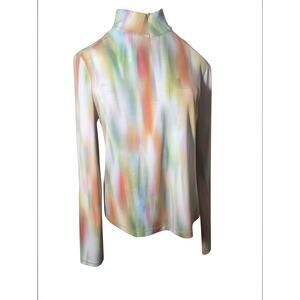 Calia Golf Tissue Texture UV Quarter Zip Filtered Flora Multi Sz XS